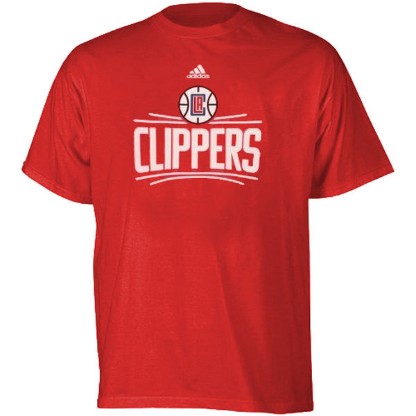 NBA Men Los Angeles Clippers adidas Primary Logo TShirt Red->nba t-shirts->Sports Accessory